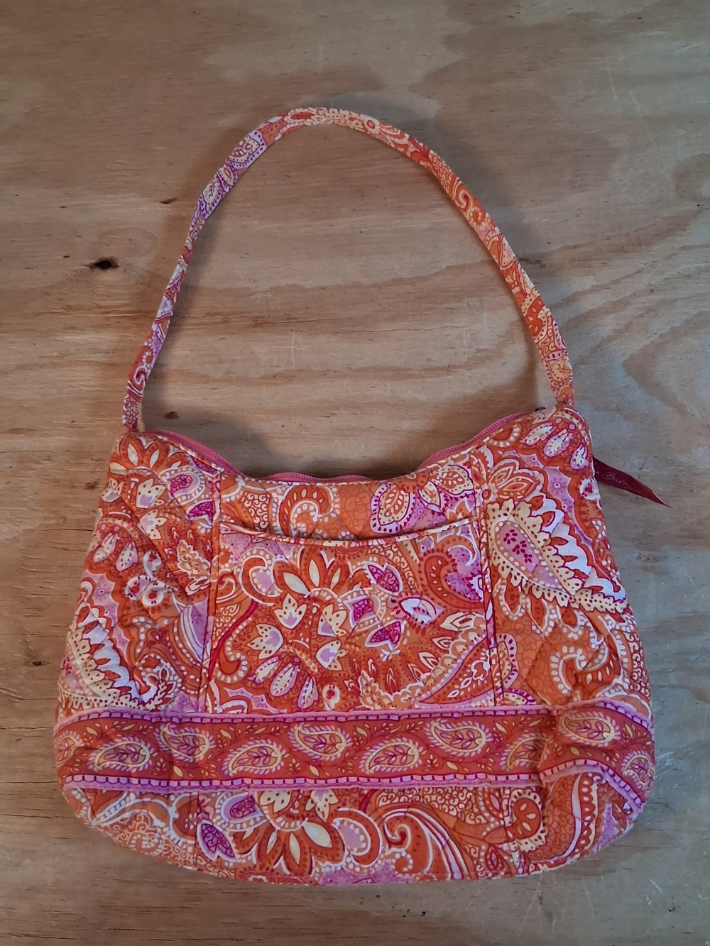 Vera Bradley Sherbet Womens Purse Quilted Paisley Shoulder Bag  Orange and Pink